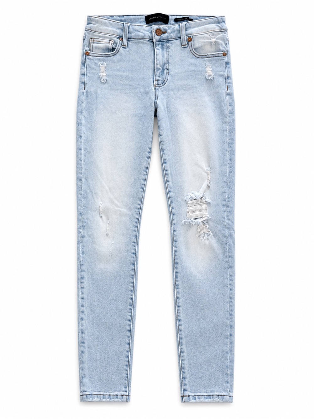 KENDALL & KYLIE ULTRA BABE SKINNY JEANS WOMENS 3/26 LIGHT WASH DISTRESSED